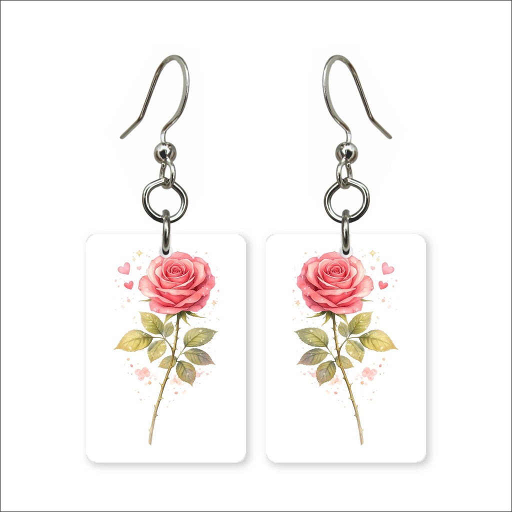 Pink Rose Earrings | FWP17A