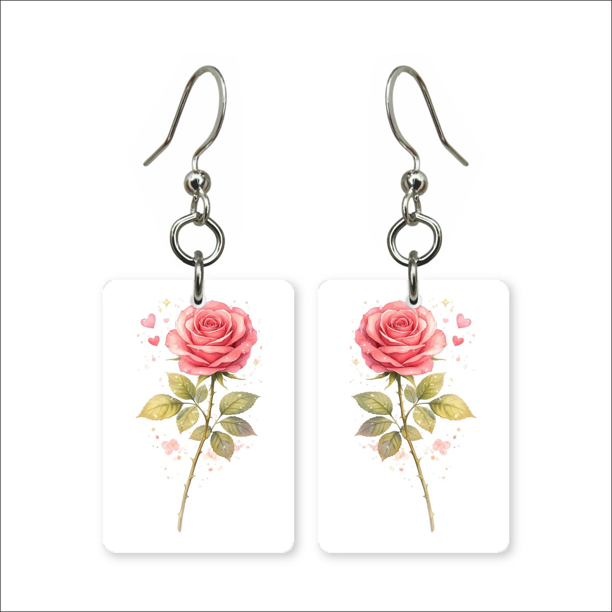 Pink Rose Earrings | FWP17A