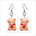 Heart Teddy Bear Earrings | FWP17B