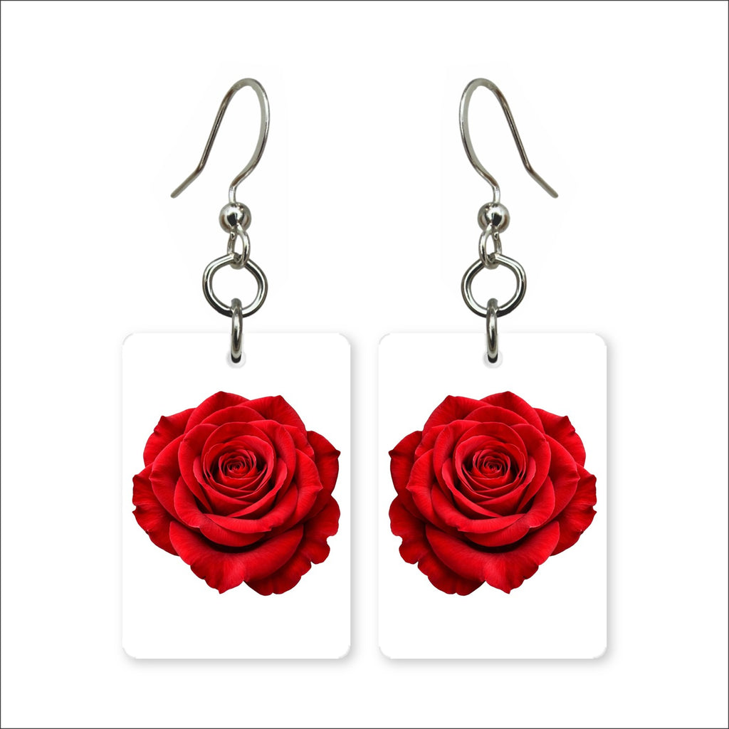 Red Rose Earrings | FWP18F