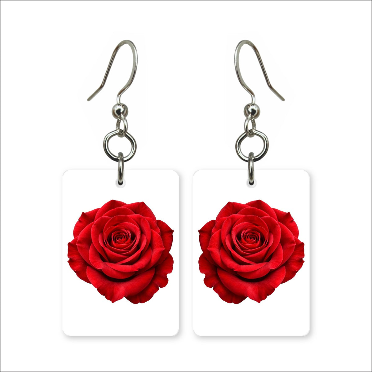 Red Rose Earrings | FWP18F