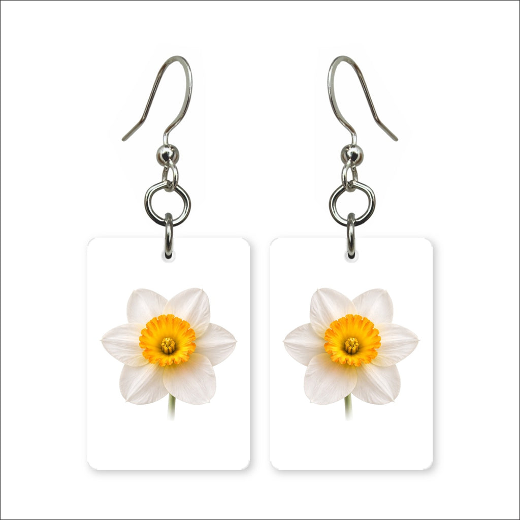 White Daffodil Earrings | FWP18G