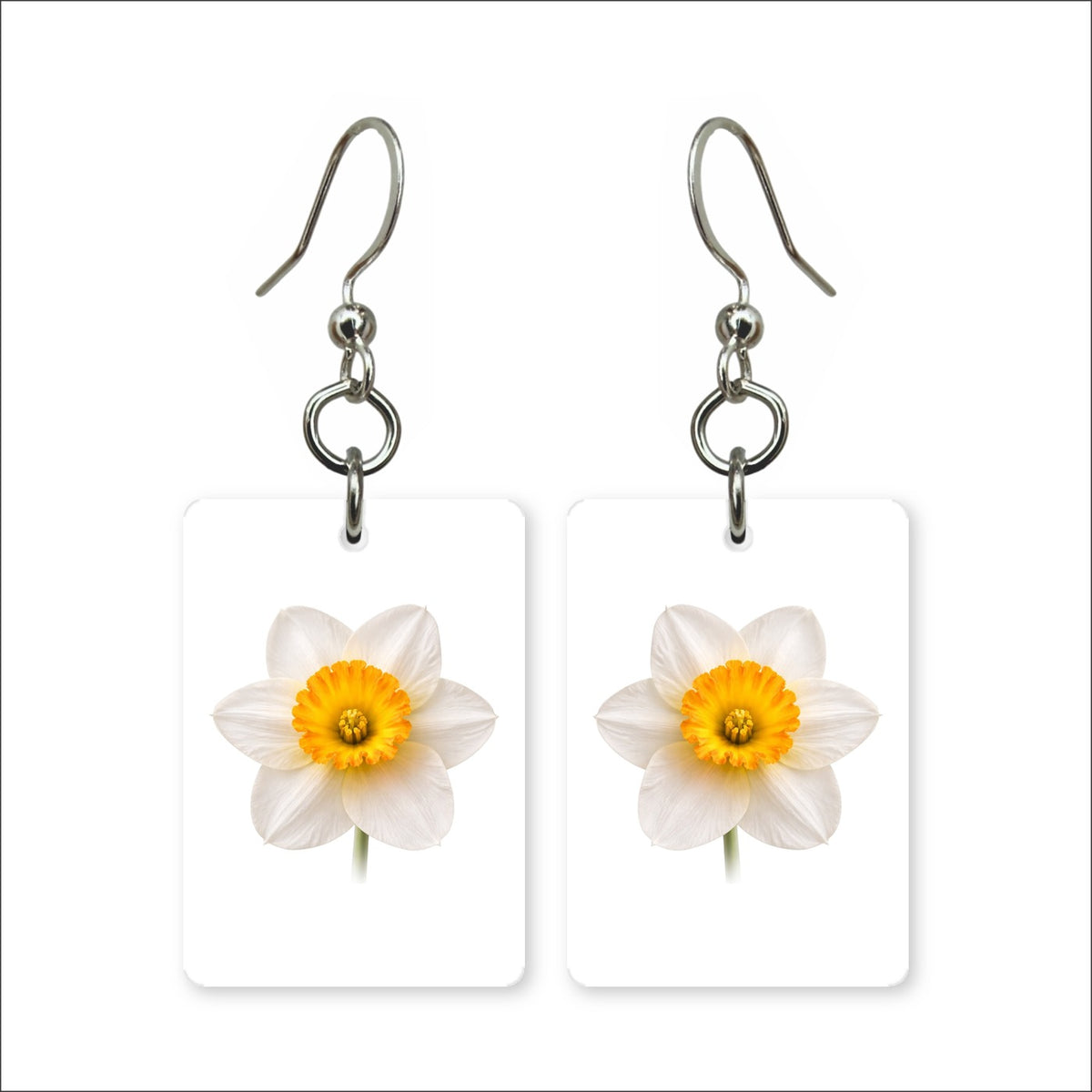 White Daffodil Earrings | FWP18G