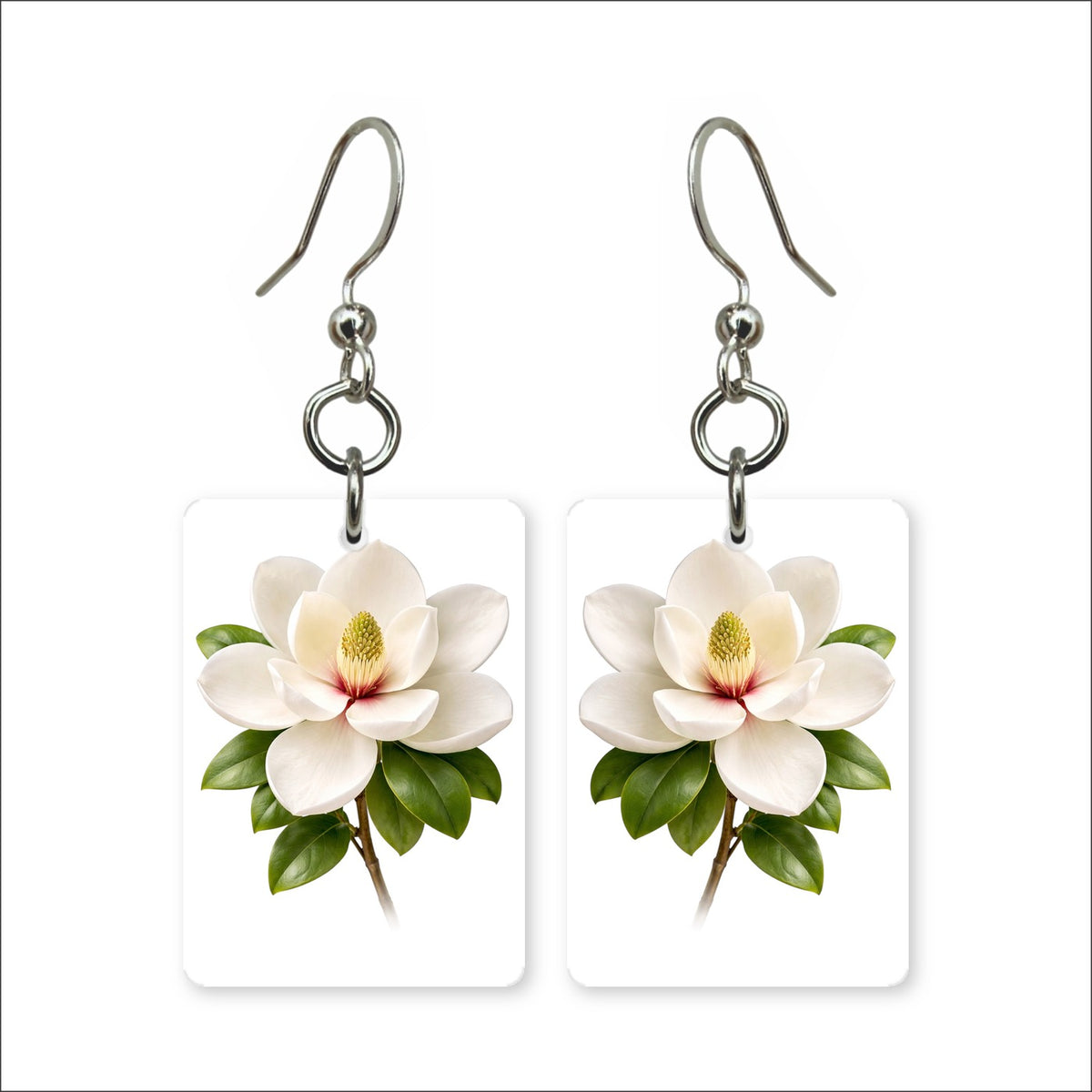 White Magnolia Earrings | FWP18J