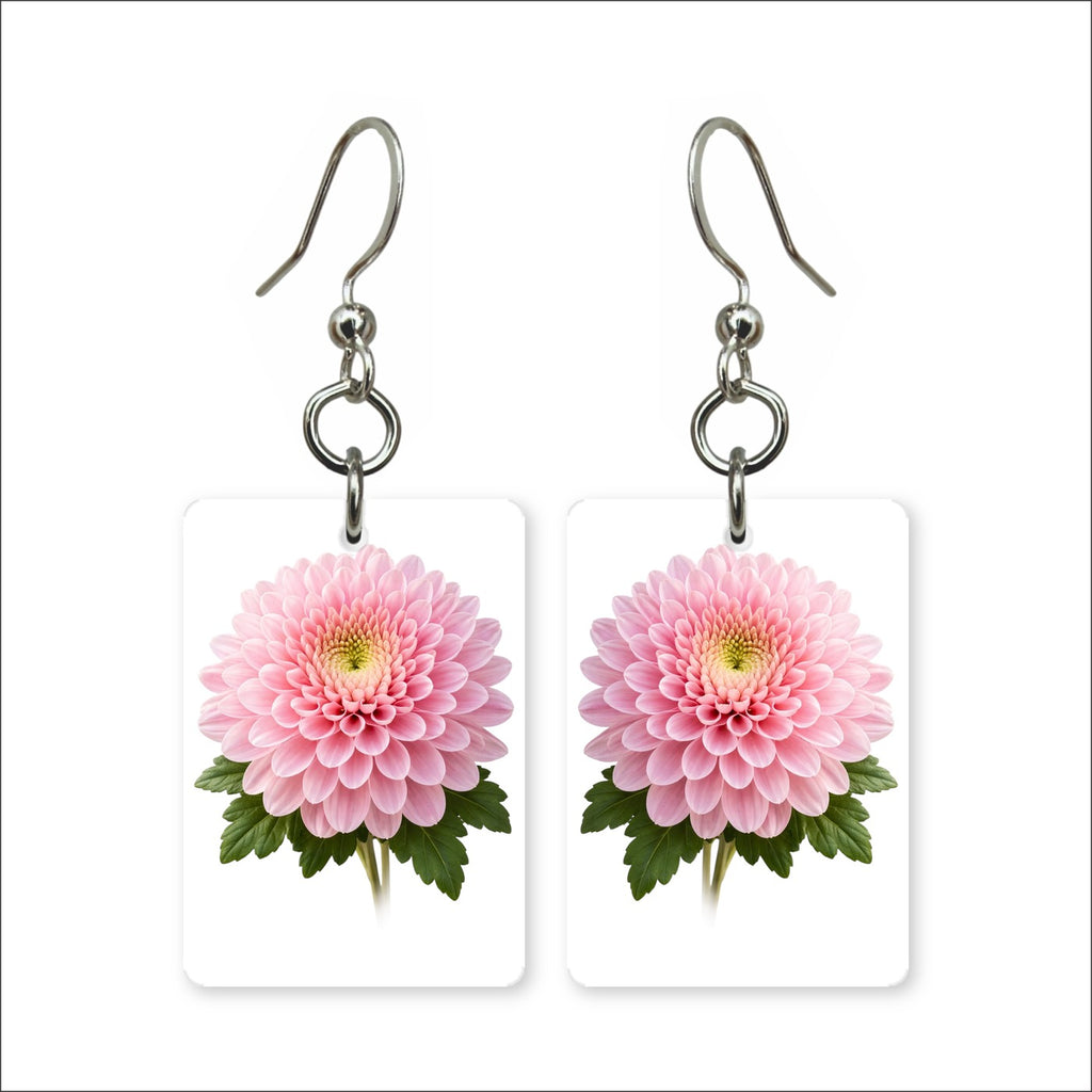 Pink Chrysanthemum Earrings | FWP18K