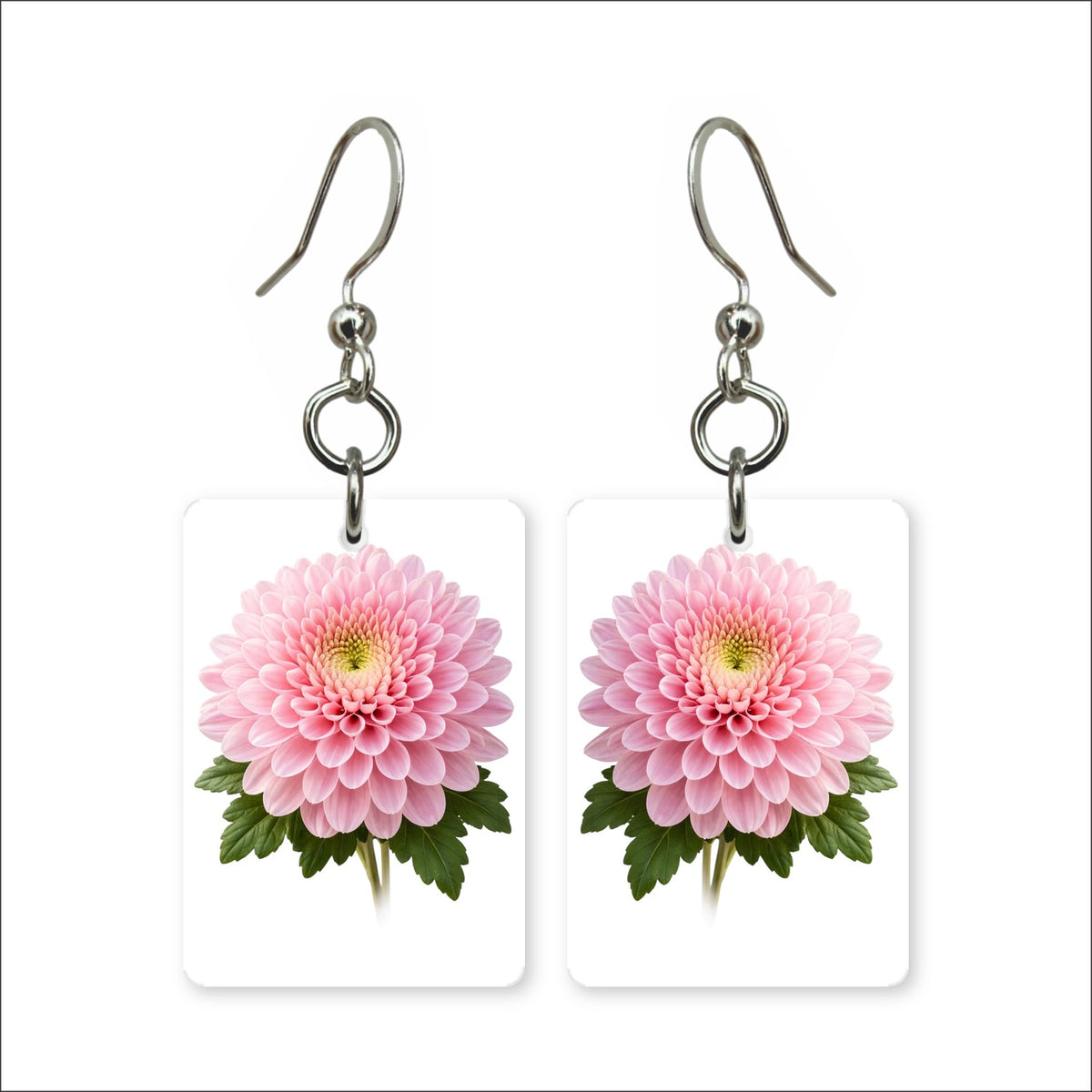 Pink Chrysanthemum Earrings | FWP18K