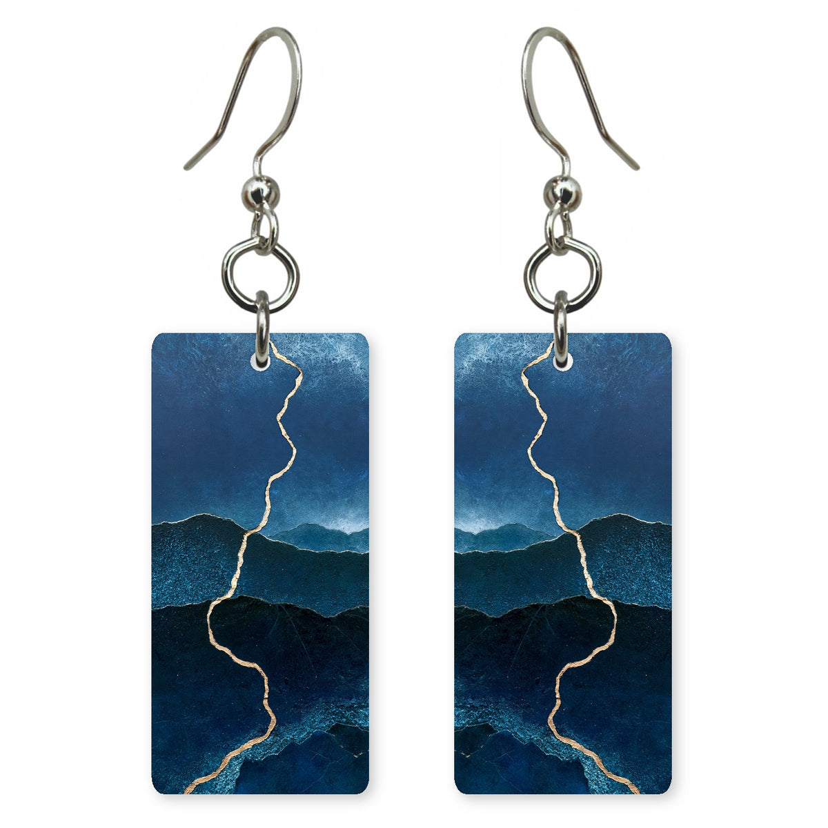 Navy Faith Gold-Lit Earrings | FWX1012