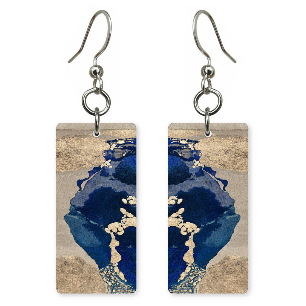 Navy and Sand Solitude Earrings | FWX1045
