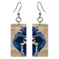 Navy and Sand Solitude Earrings | FWX1045