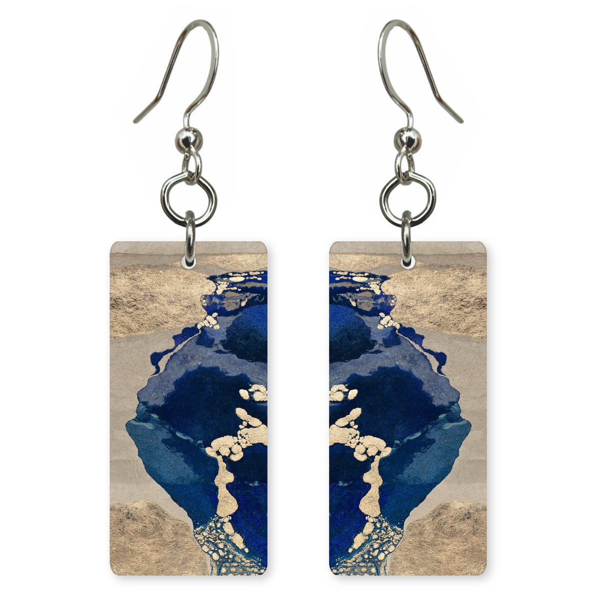 Navy and Sand Solitude Earrings | FWX1045
