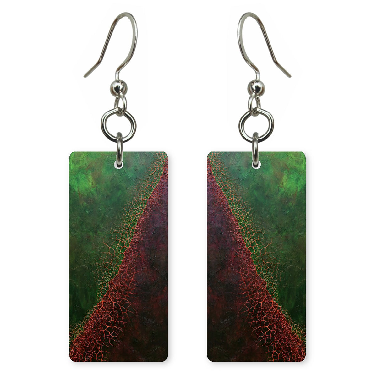 Emerald Vigilance Red-Veined Earrings | FWX1049