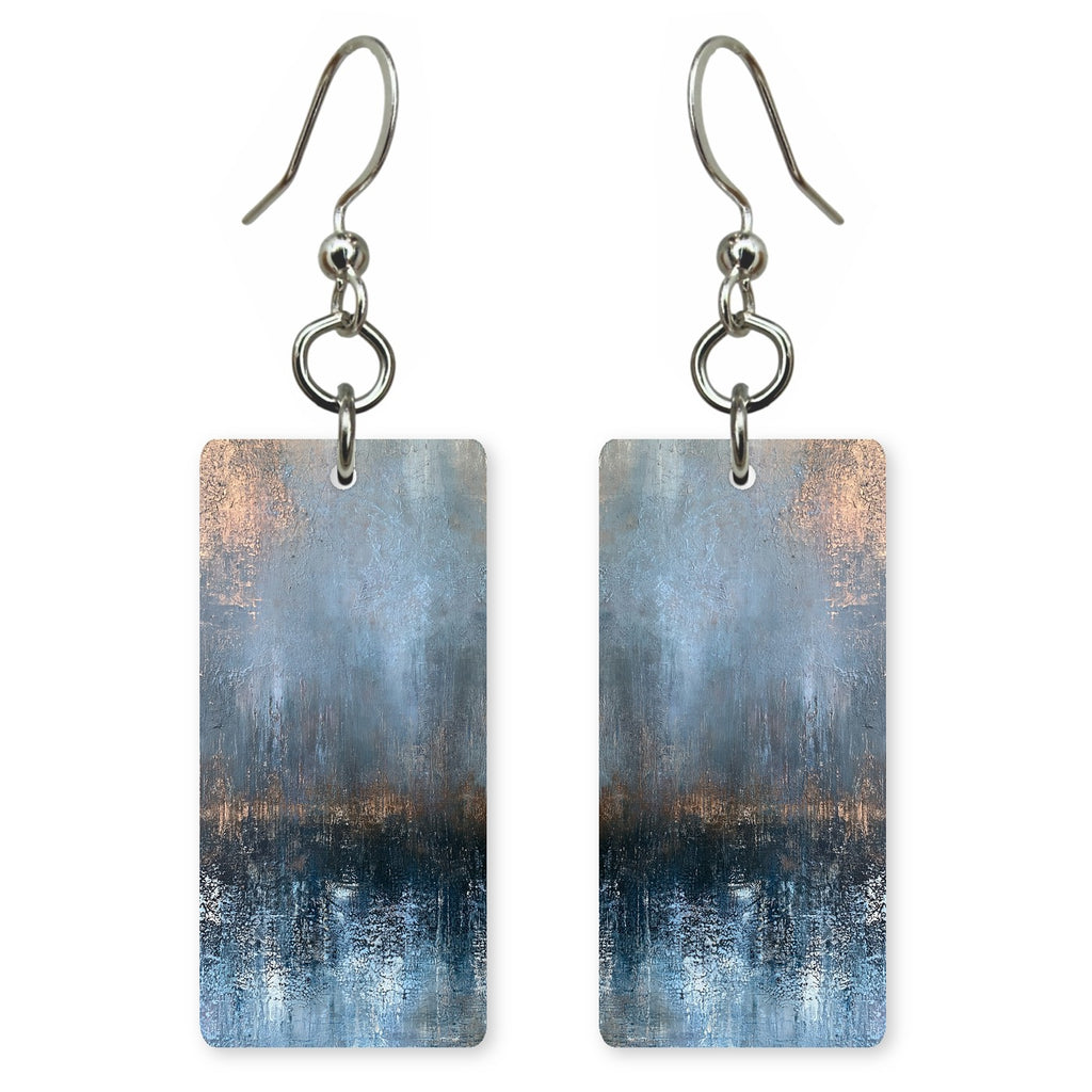 Indigo Rain on Rust Earrings | FWX1107