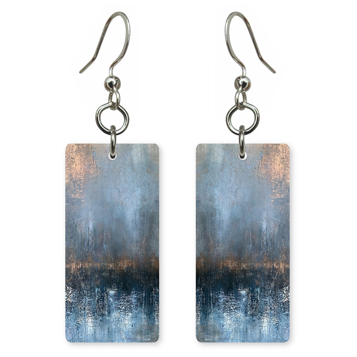 Indigo Rain on Rust Earrings | FWX1107