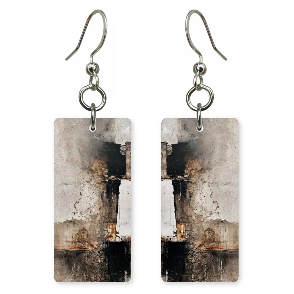 Weariness in Cream and Black Earrings | FWX1120