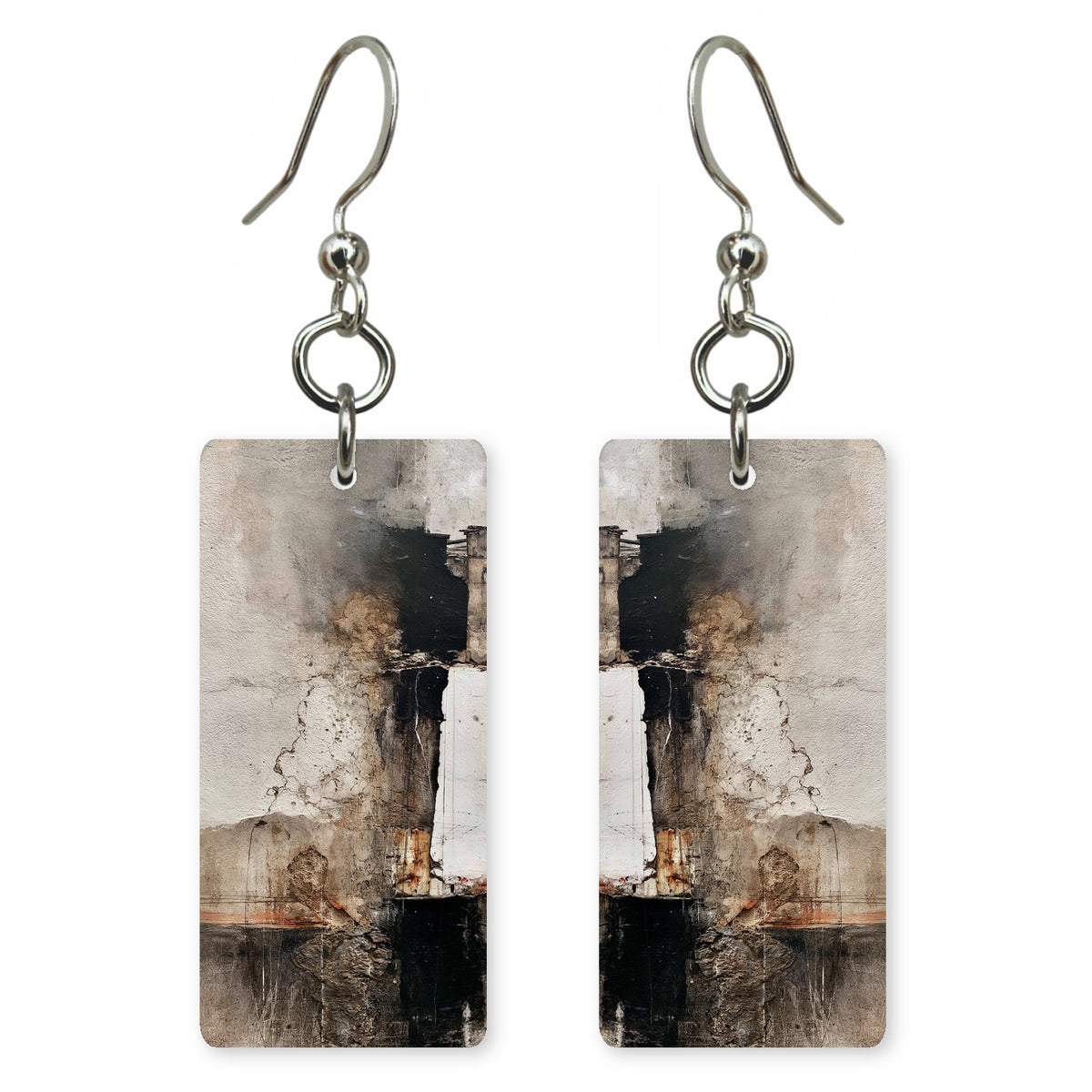 Weariness in Cream and Black Earrings | FWX1120