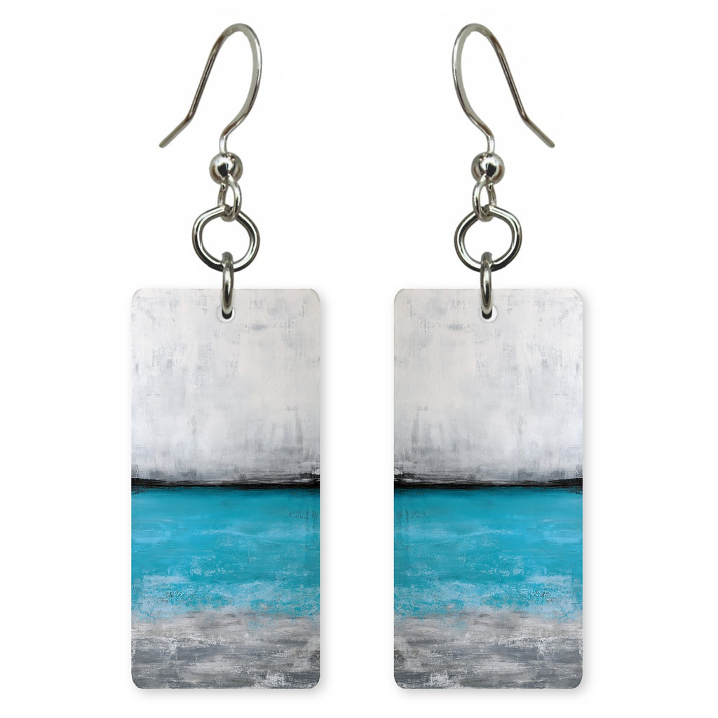 Cyan Calm in Fog Earrings | FWX1123