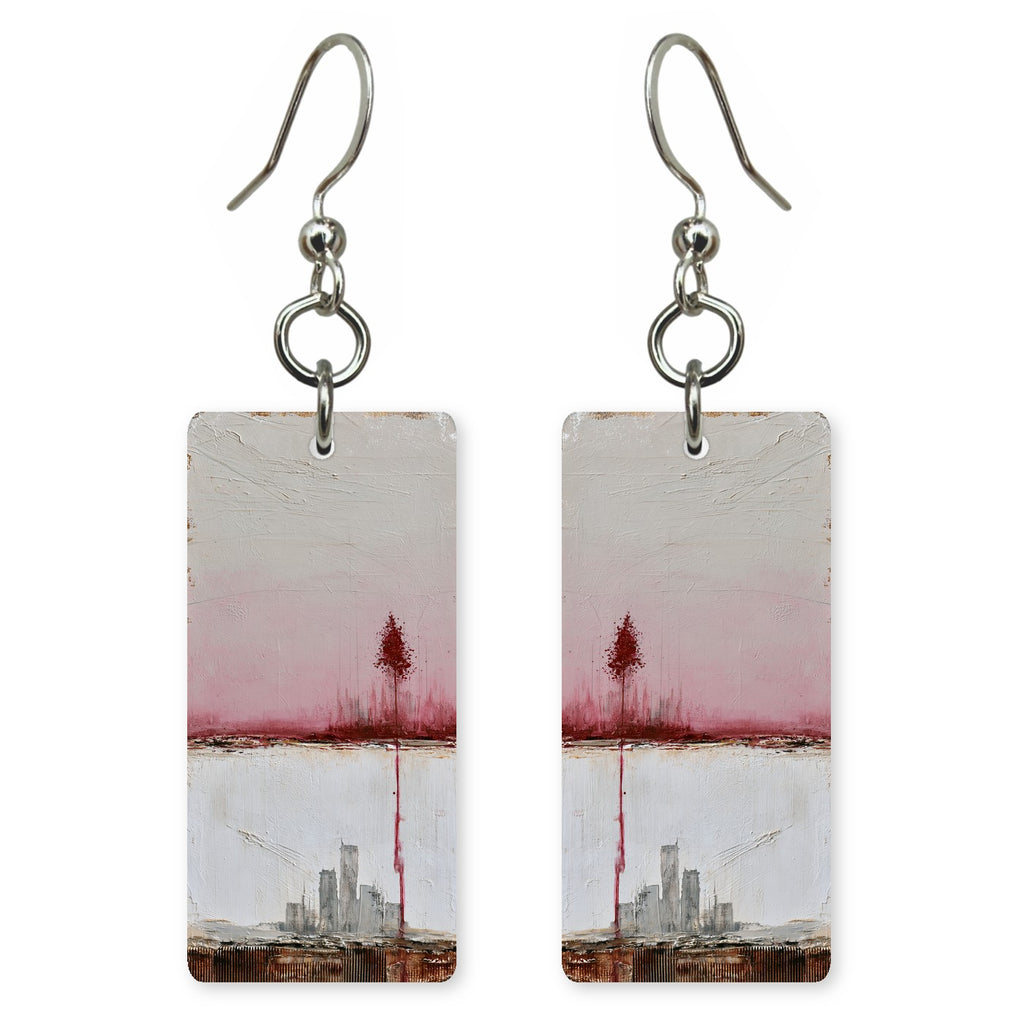 Rose Gray Solitude Earrings | FWX1133