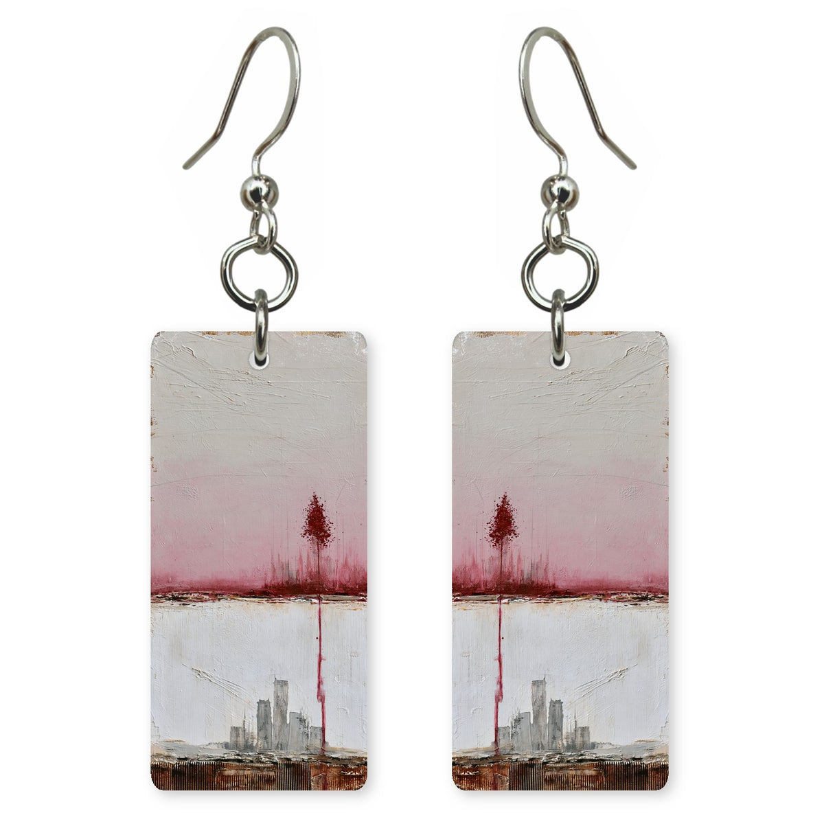 Rose Gray Solitude Earrings | FWX1133
