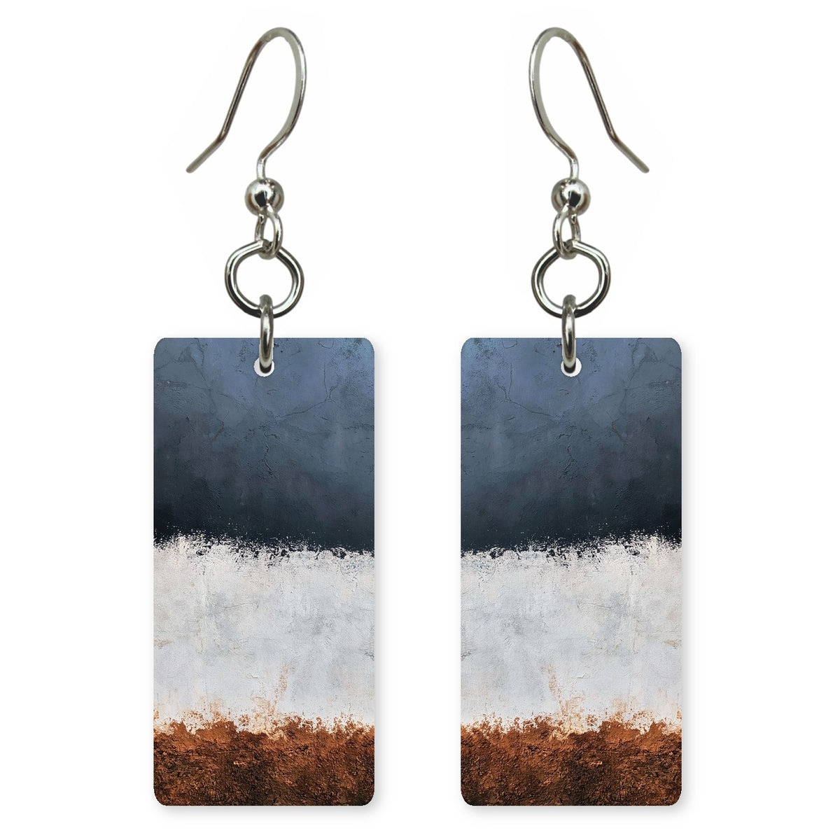 Navy Snow Steadiness Earrings | FWX1148