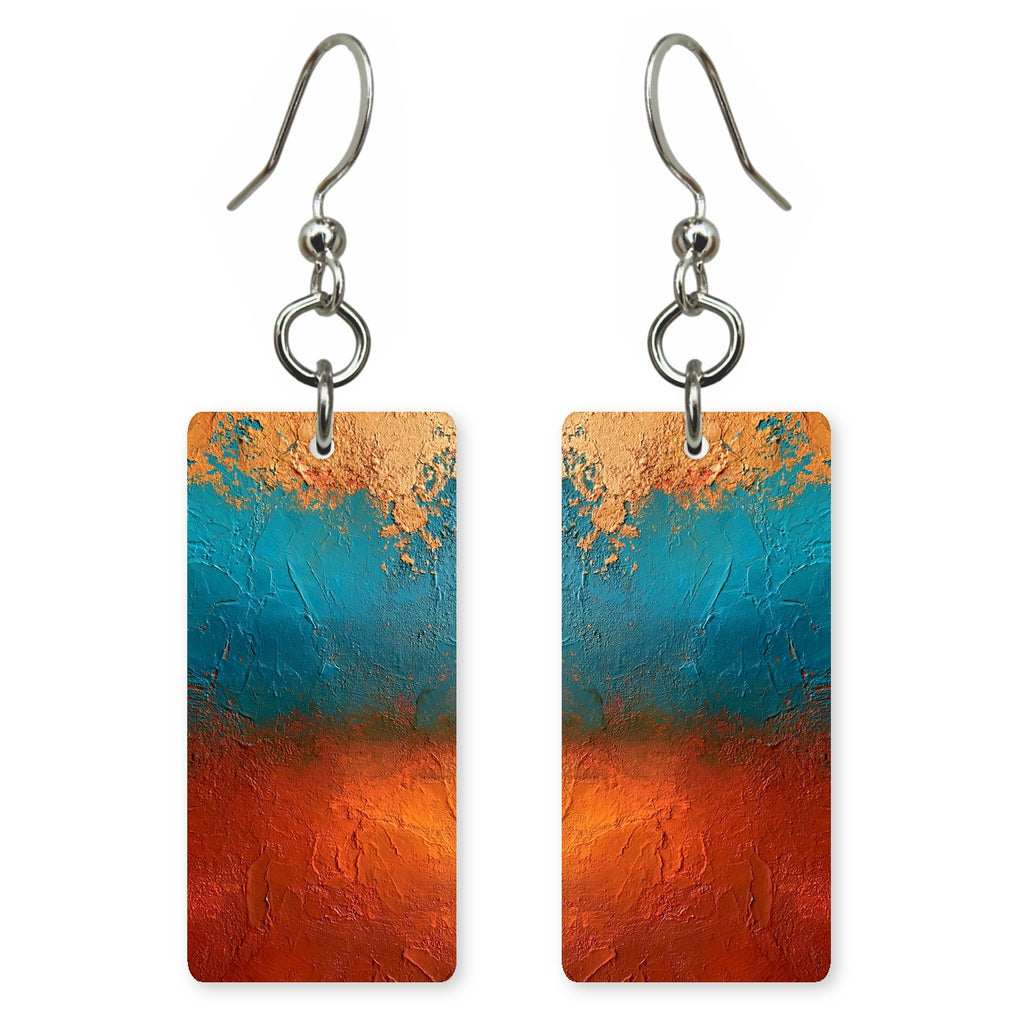 Teal Relief Exhaled Earrings | FWX115