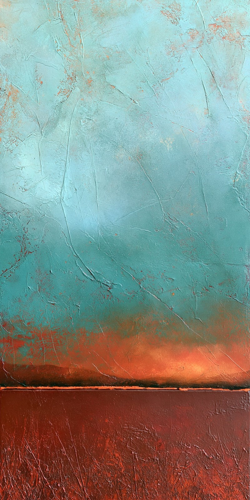 Aqua and Copper Relief Earrings | FWX1161