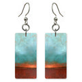 Aqua and Copper Relief Earrings | FWX1161