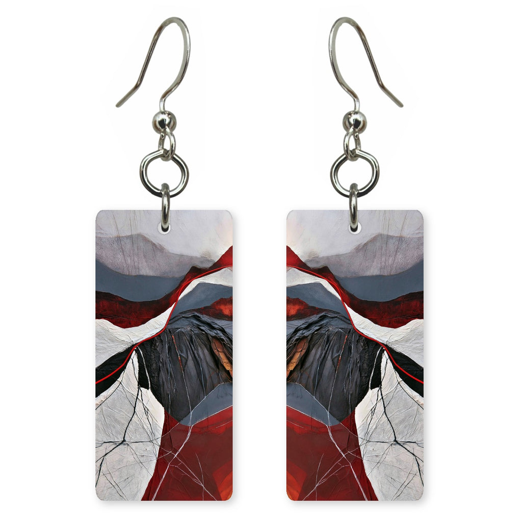 Slate and Crimson Mending Earrings | FWX1173