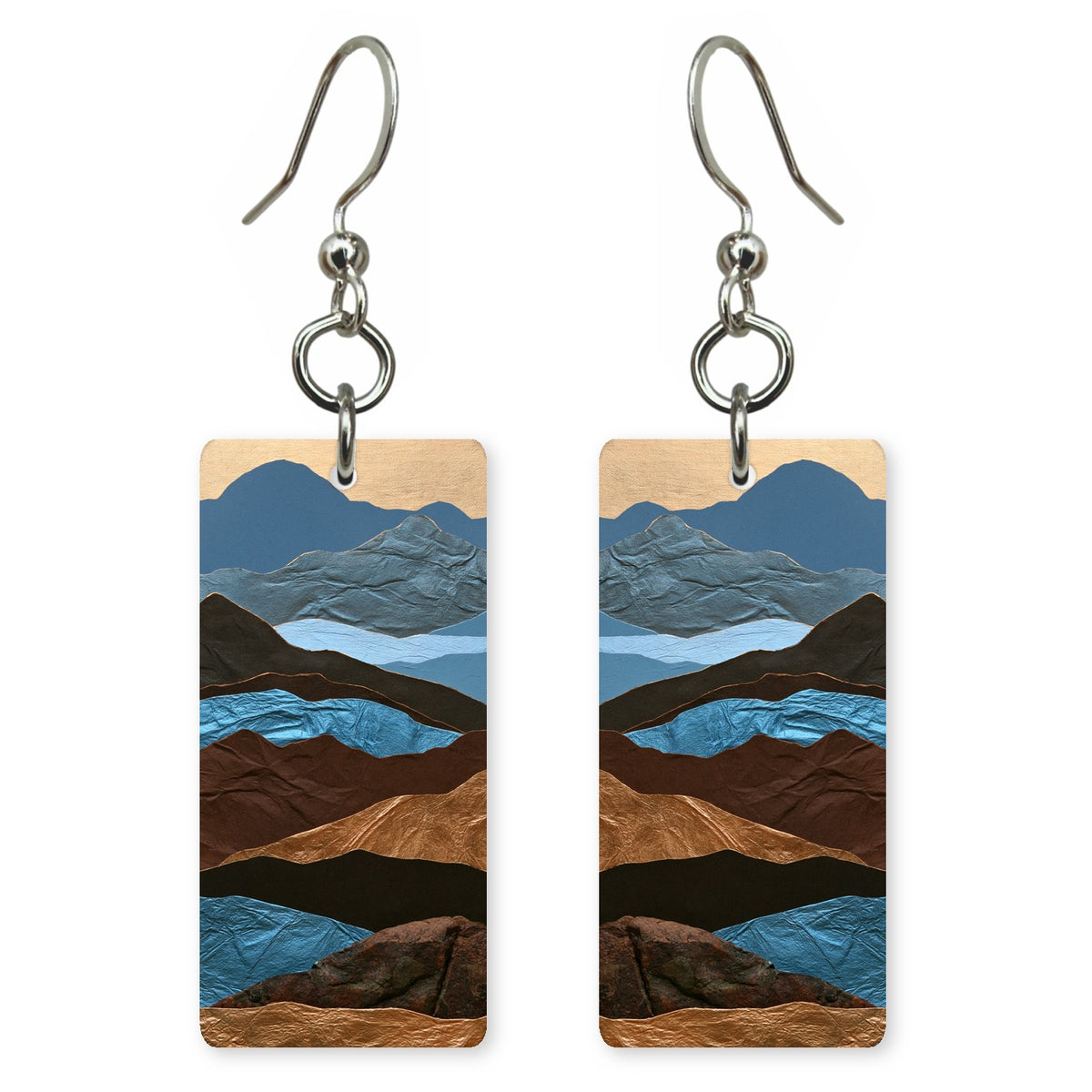 Bronze Patience Over Blue Earrings | FWX1175