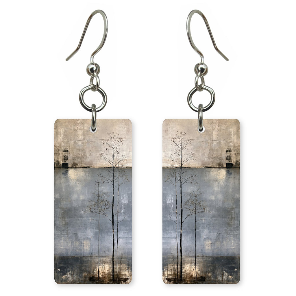 Gray Fog Aloneness Earrings | FWX1183