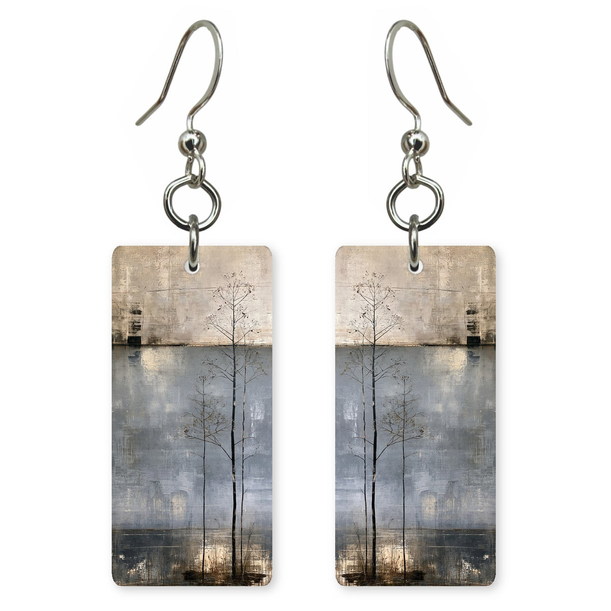 Gray Fog Aloneness Earrings | FWX1183