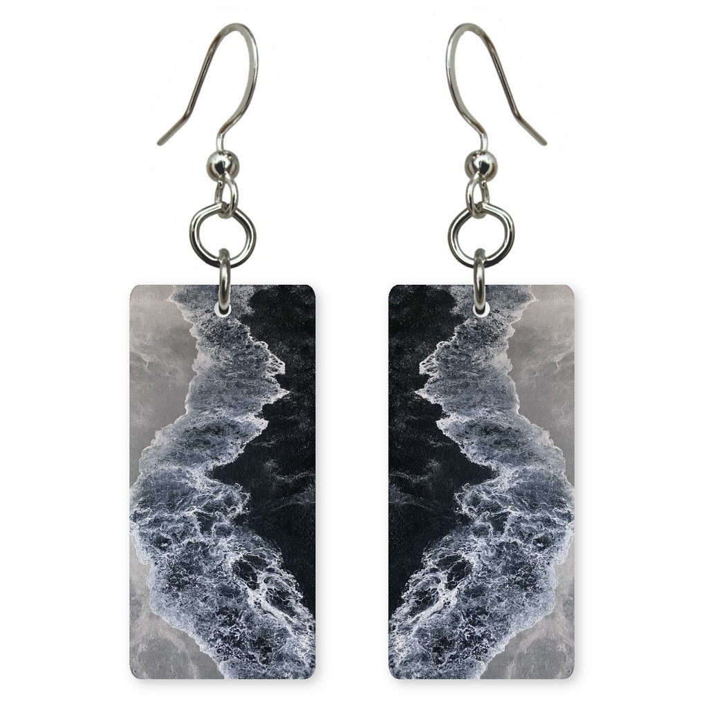 Black Foam Turbulence Earrings | FWX1196