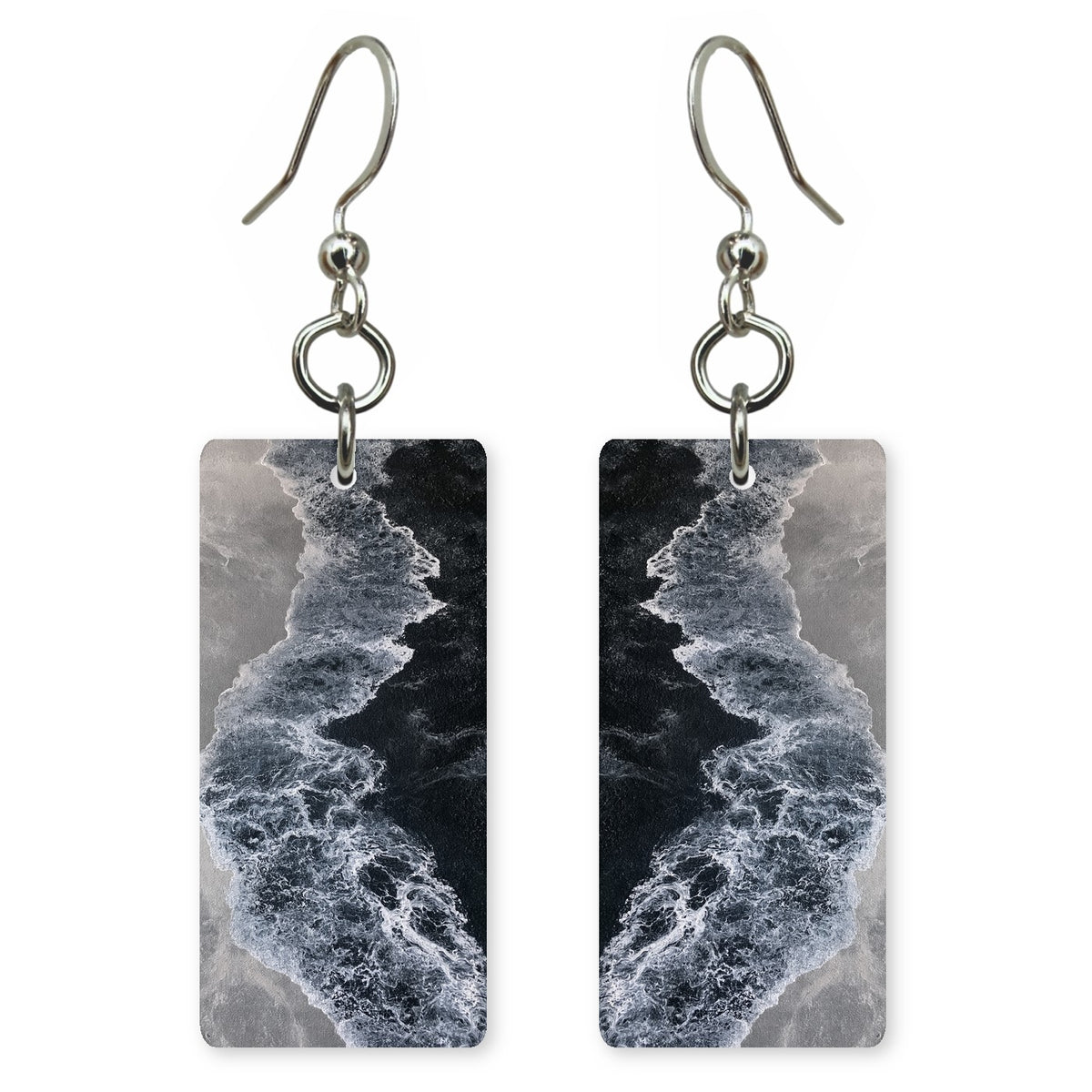 Black Foam Turbulence Earrings | FWX1196
