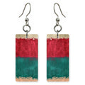 Crimson Over Teal Surrender Earrings | FWX1207