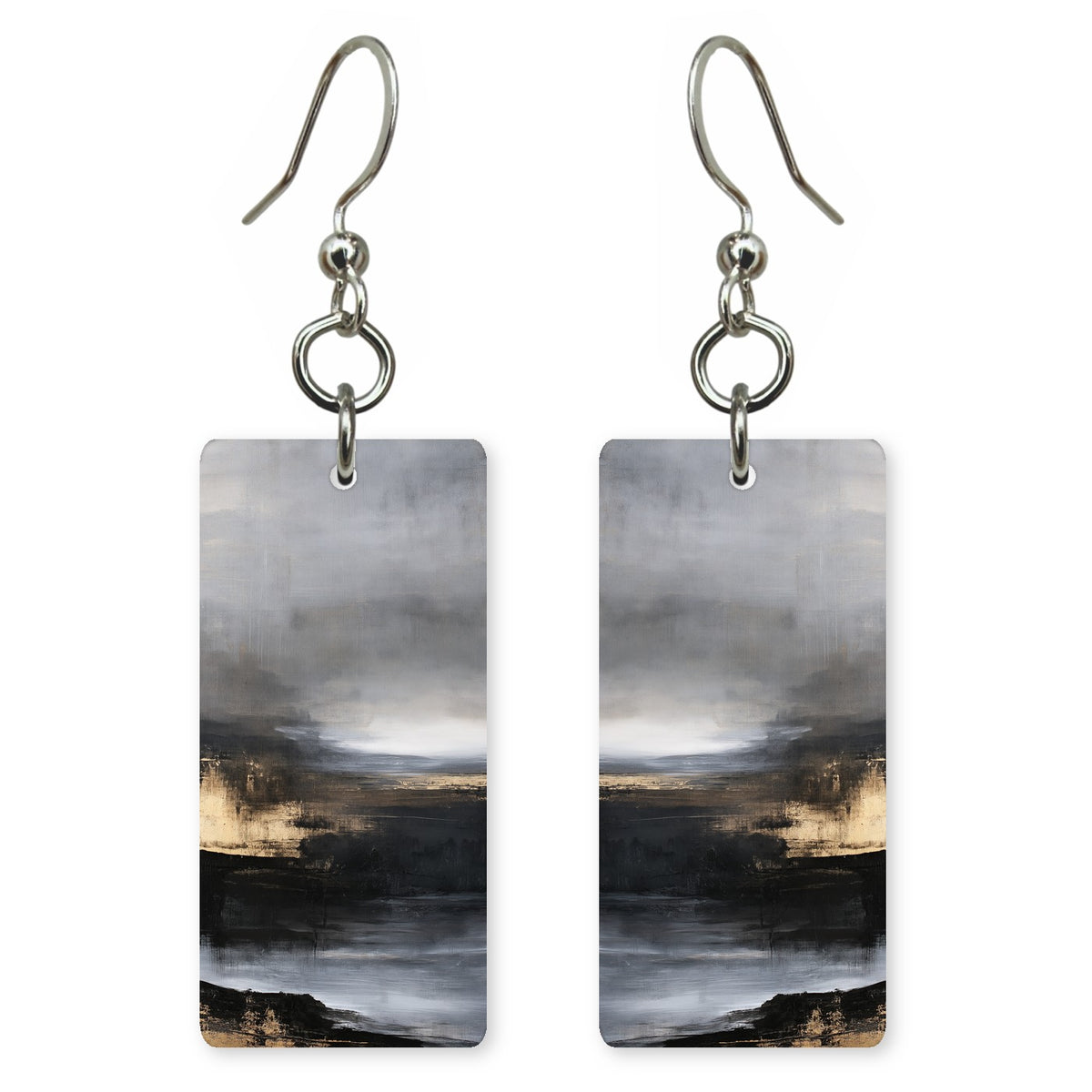 Charcoal Solitude Earrings | FWX1242