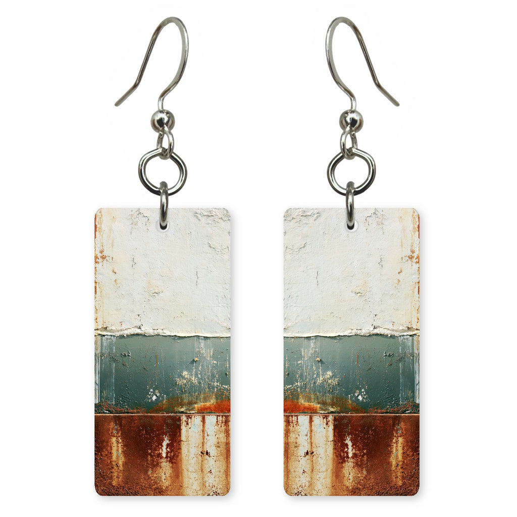 Sage and Rust Weathering Earrings | FWX1287
