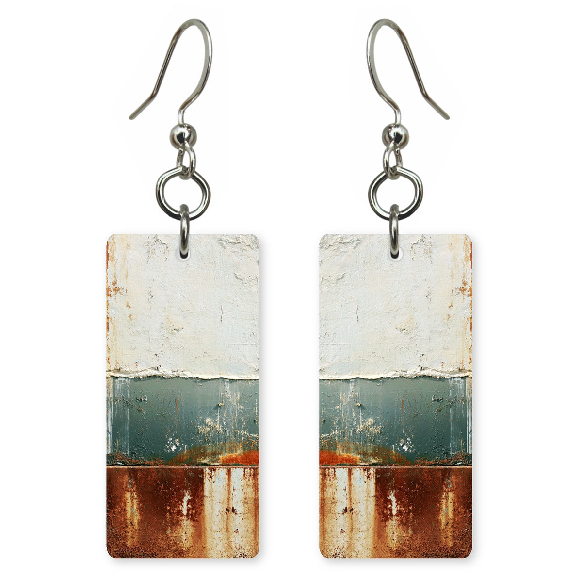 Sage and Rust Weathering Earrings | FWX1287