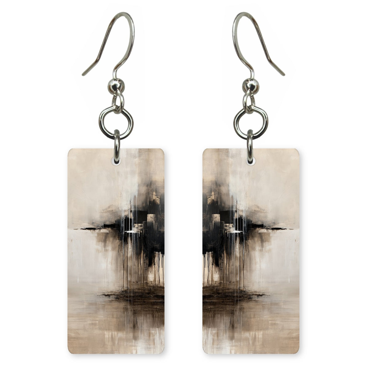 Ink Black Quiet Sorrow Earrings | FWX1322