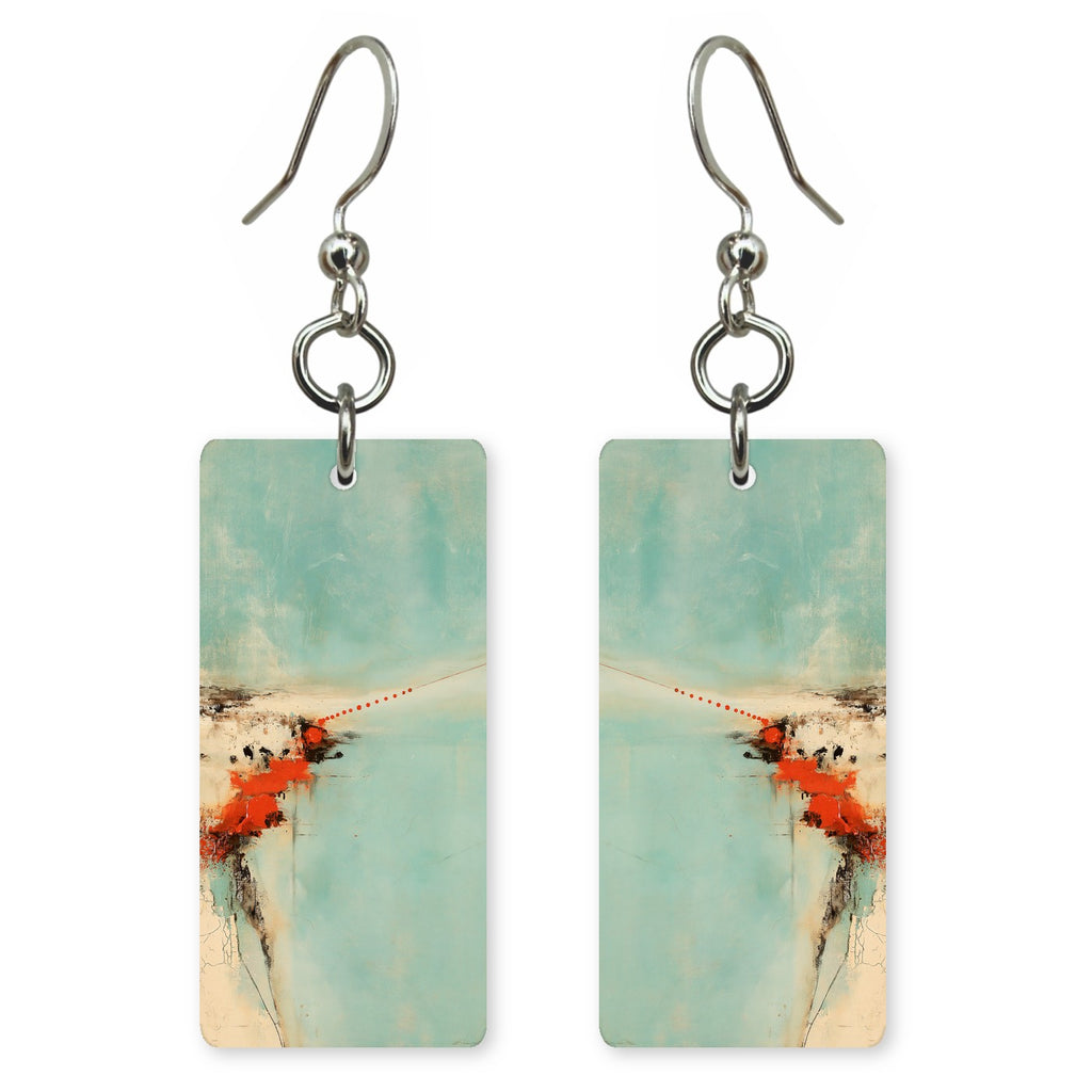 Seafoam Red Spark Courage Earrings | FWX1364