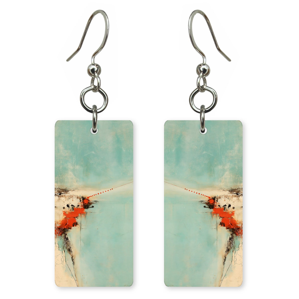 Seafoam Red Spark Courage Earrings | FWX1364