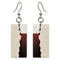 Maroon Secret Behind Cream Earrings | FWX1404