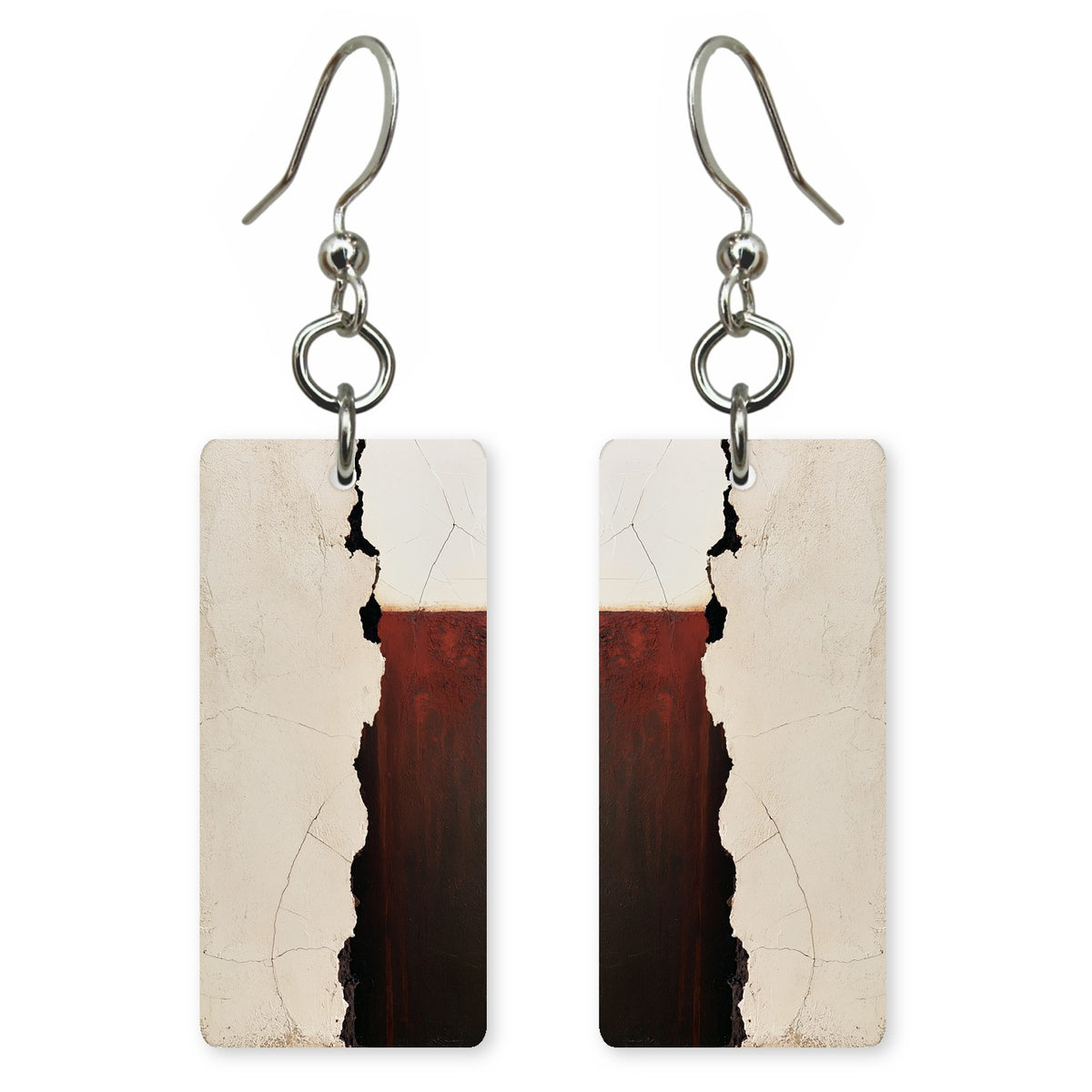 Maroon Secret Behind Cream Earrings | FWX1404