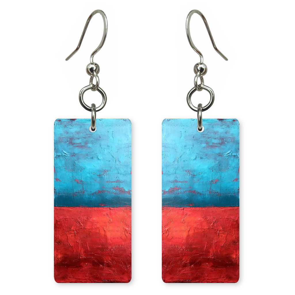 Aqua Over Scarlet Courage Earrings | FWX1476