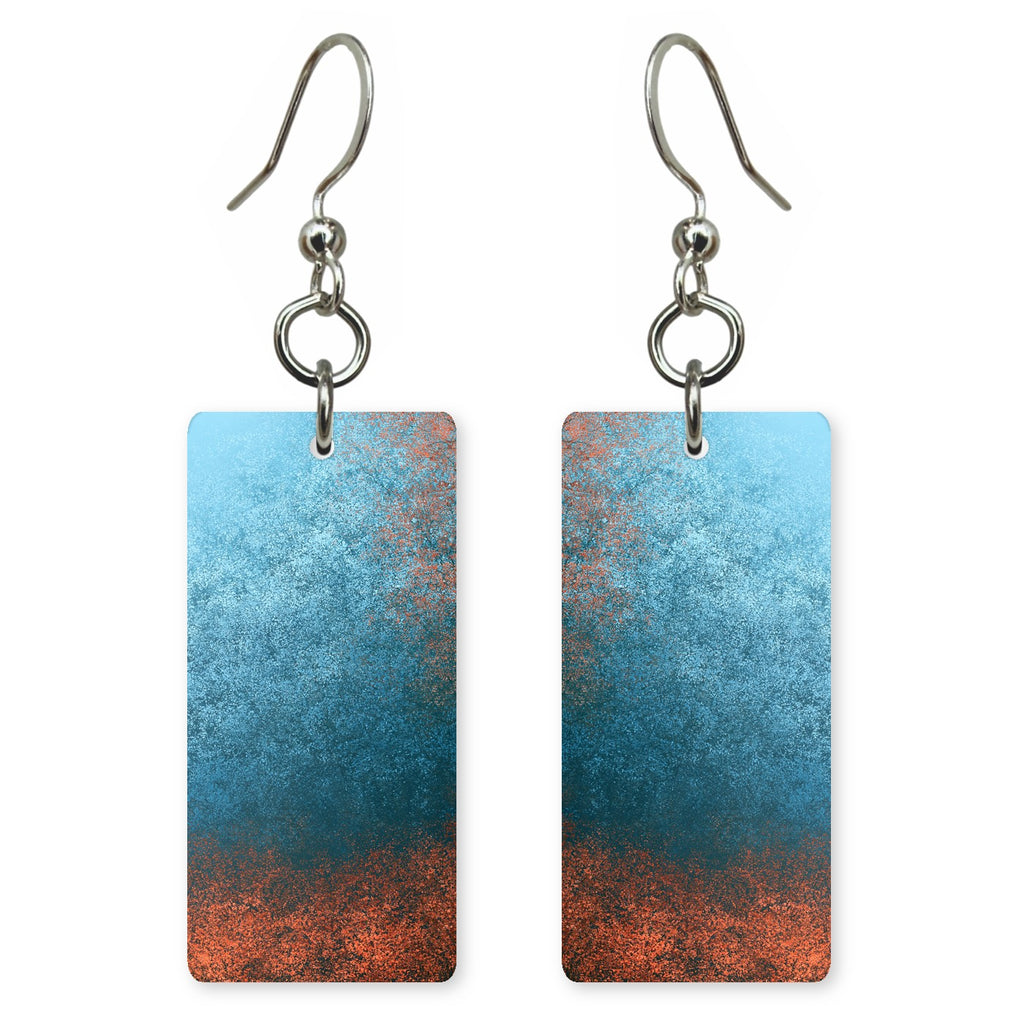 Teal Stillness Turning Copper Earrings | FWX155