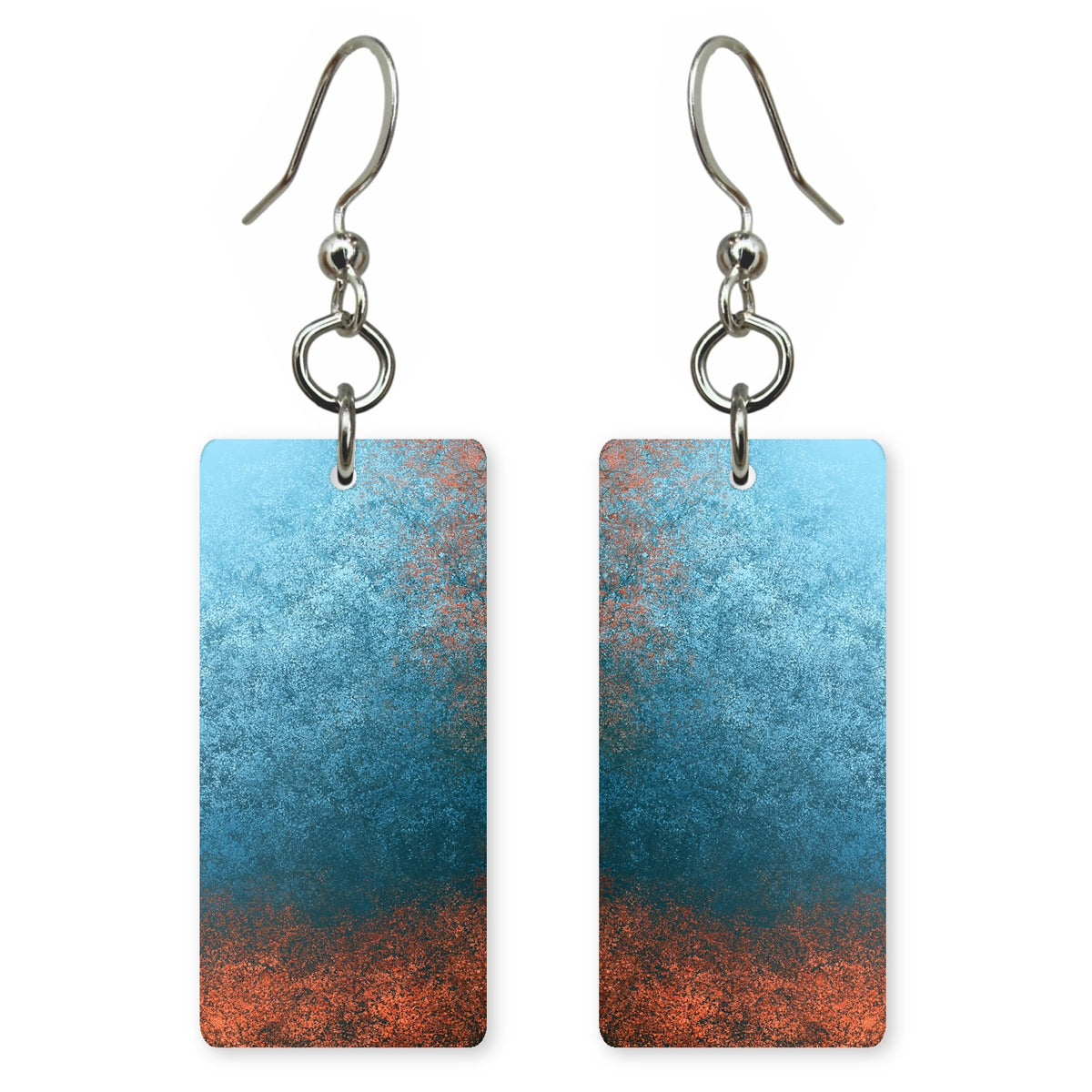 Teal Stillness Turning Copper Earrings | FWX155