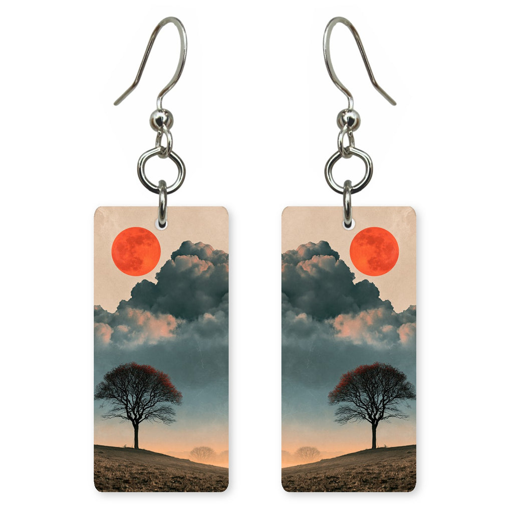 Scarlet Sun Above the Storm Earrings | FWX1601