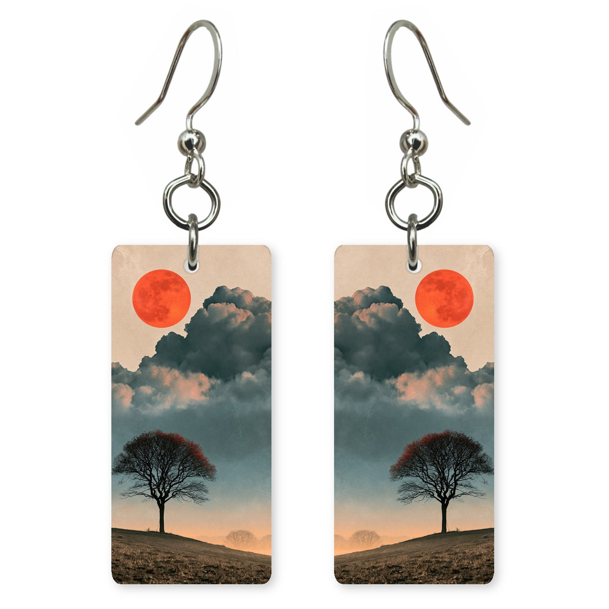 Scarlet Sun Above the Storm Earrings | FWX1601