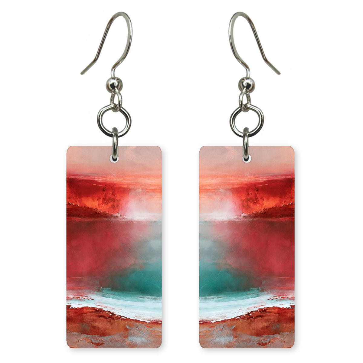 Crimson Teal Fervor Earrings | FWX1606