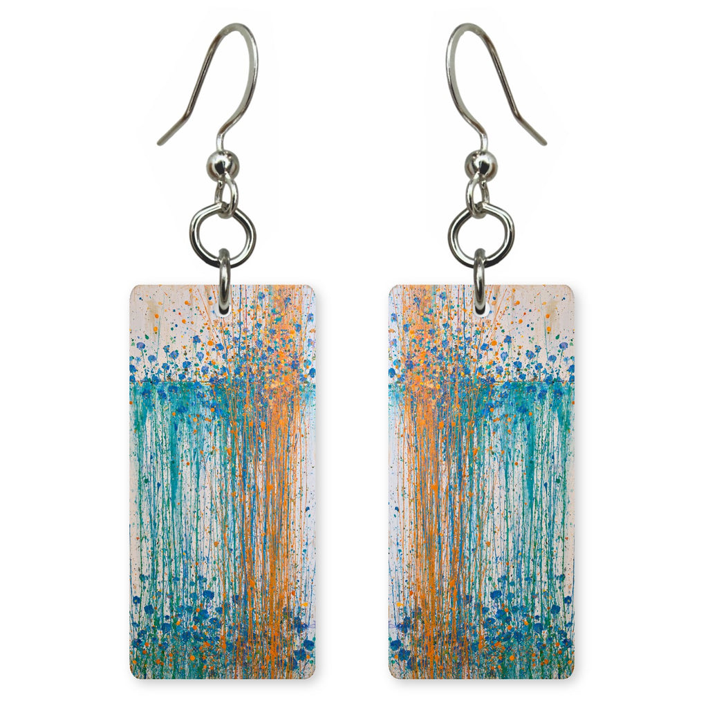 Teal and Amber Sorrow Earrings | FWX160