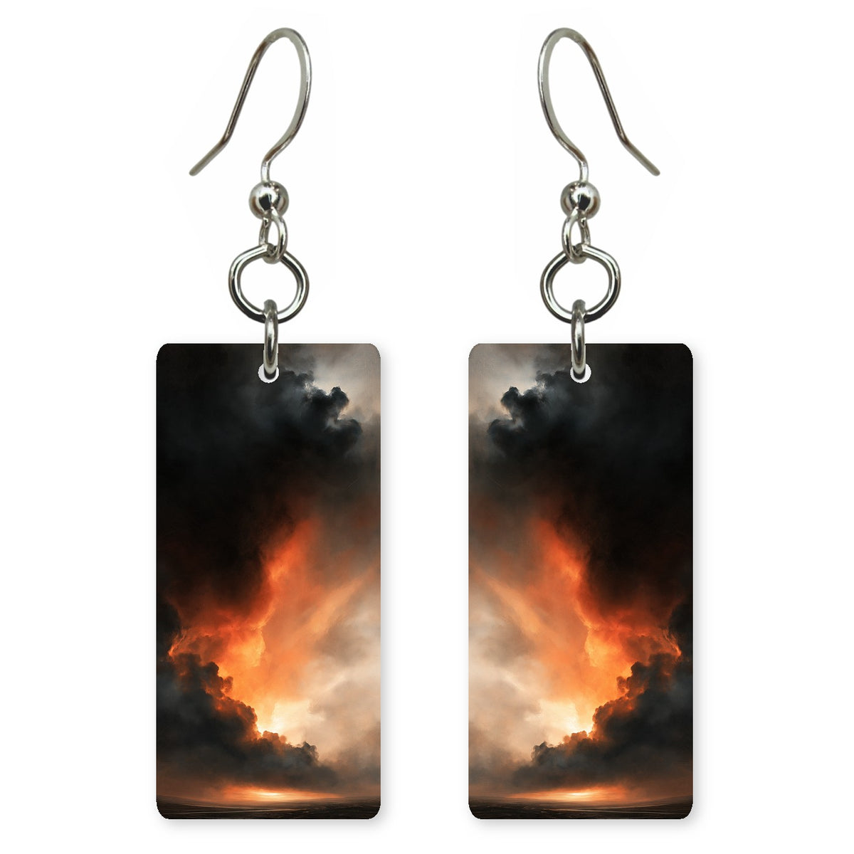Black Smoke Ember Wrath Earrings | FWX1613