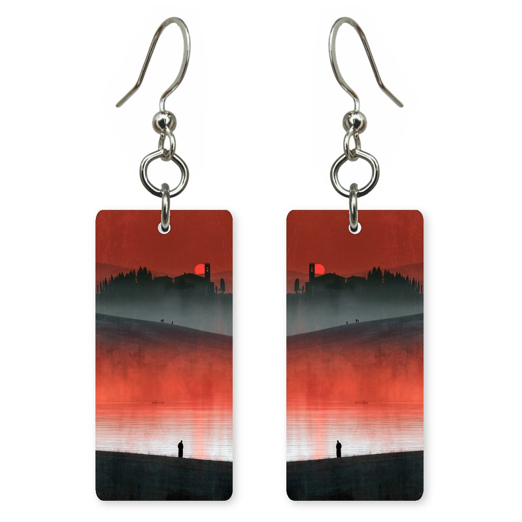 Crimson Solitude Earrings | FWX1628